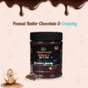 Front view of OWNCHOICE Chocolate & Crunchy Peanut Butter jar (400g) with melting chocolate design