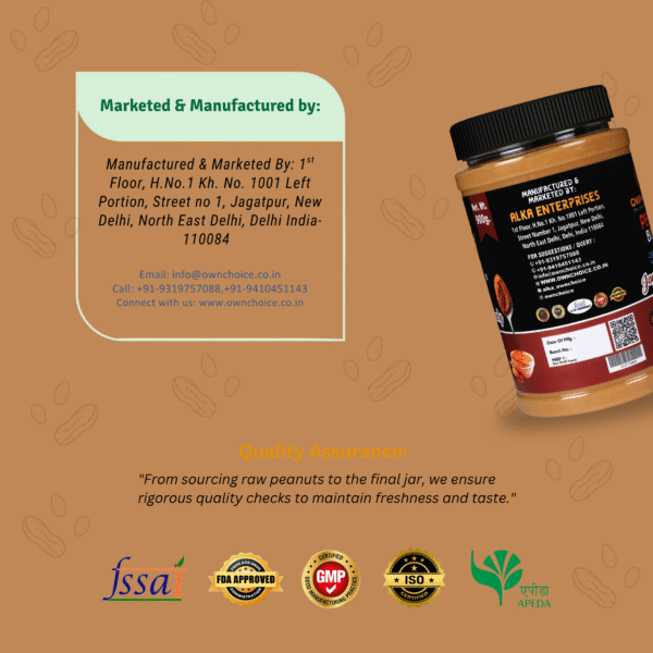 Manufactured by Alka Enterprises – Quality Certified Peanut Butter