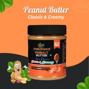 Front view of Own Choice Classic & Creamy Peanut Butter 400g jar
