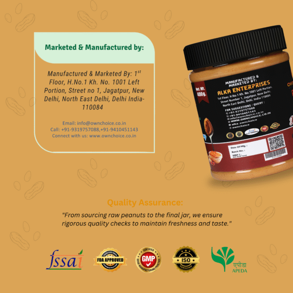 OwnChoice Peanut Butter – Manufactured with Certified Quality Standards